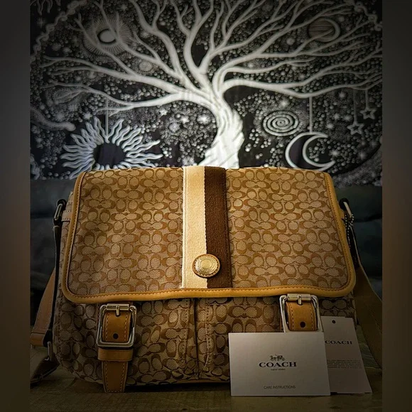 Vintage Y2K Coach Brown Signature Crossbody Bag messenger bag - Picture 6 of 17